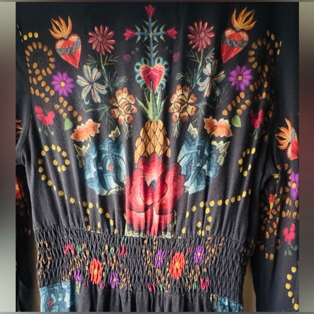Farm Rio by Anthropology Smocked Floral Dures - Picture 4 of 12